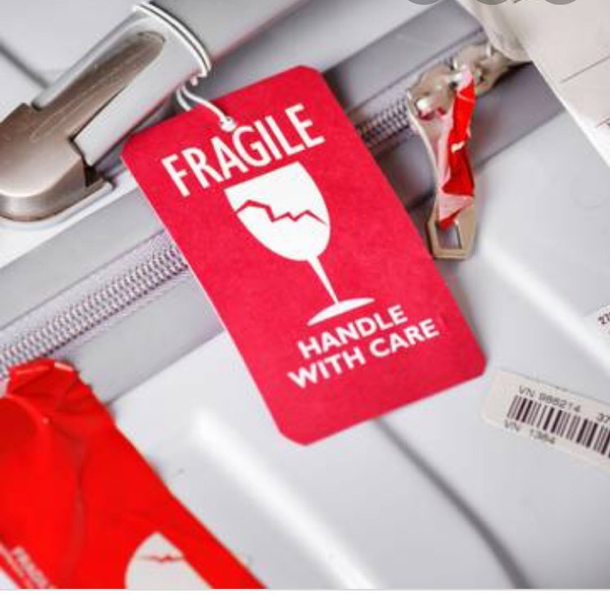 fragile luggage in flight